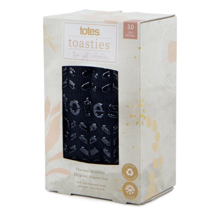 totes toasties® Ladies Recycled 3.0 Tog Thermal Original Slipper Socks Navy Extra Image 1